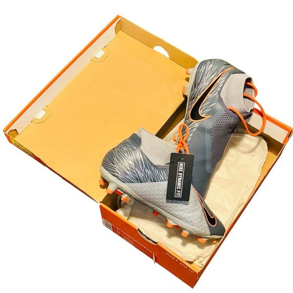 Nike Phantom Vision Cleats - Light Gray and Bright Orange main image 7